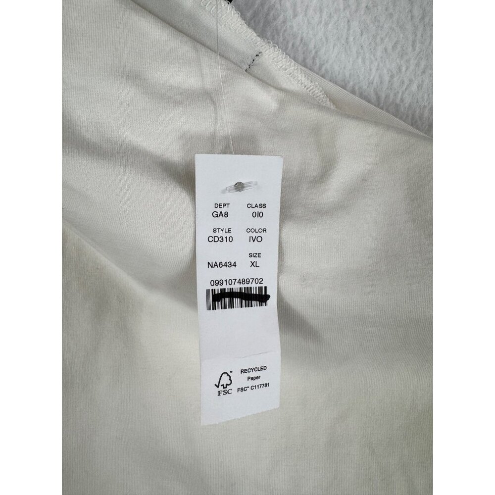 J.crew Asymmetrical off-the-shoulder top in stretch cotton blend Ivory sz xl - Picture 8 of 8